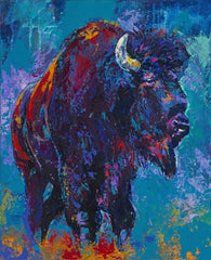 Blue Buffalo Limited Edition Canvas Giclee Print Featuring An American Bison Canvas