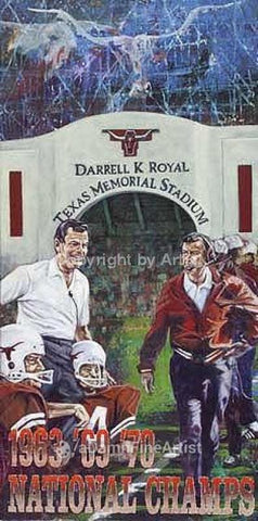 Darrell Royal limited edition autographed print signed by Royal