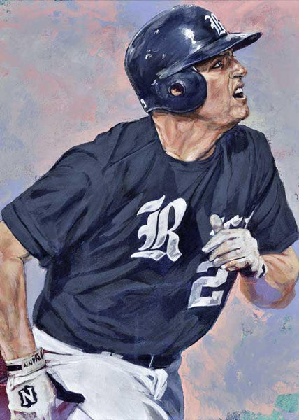 Lance Berkman - Rice University autographed fine art print signed by Berkman