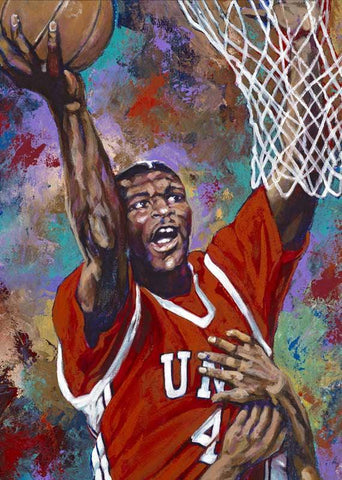 Larry Johnson autographed limited edition fine art print signed by Johnson