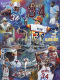 Legacy The Class of 34 canvas giclee print featuring Houston greats Earl Campbell, Hakeem Olajuwon, Nolan Ryan, Kevin Schwantz and more
