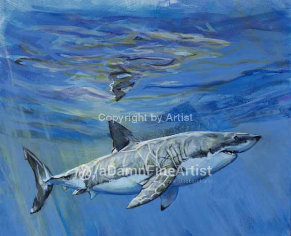 Lucy the Shark limited edition canvas giclee print