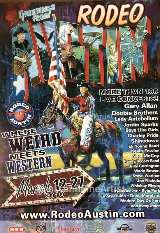 Rodeo Austin 2010 Poster – aDamnFineArtist.com