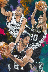Spurs Big Three: Tim Duncan, Manu Ginobili and Tony Parker limited edition giclee