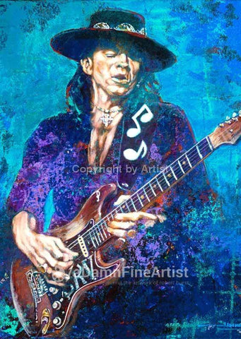 Stevie Ray Vaughan Blue-Violet fine art print and limited edition canvas giclee