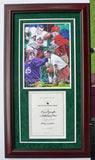 Texas Legends - College Football framed fine art print featuring Sammy Baugh, John David Crow, Darrell Royal and Doak Walker. Autographed