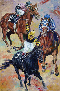 3 Kings limited edition giclee on canvas featuring Triple Crown winners