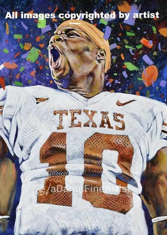 Vince Young autographed limited edition fine art print signed by Young