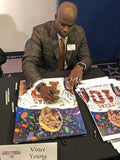 Vince Young signing fine art print by Robert Hurst